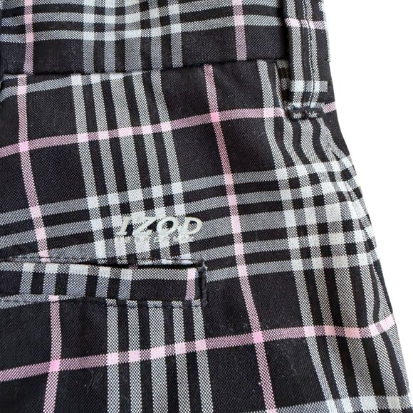 IZOD Men's Performance Black Pink Plaid Shorts Size 36 - Picture 3 of 8
